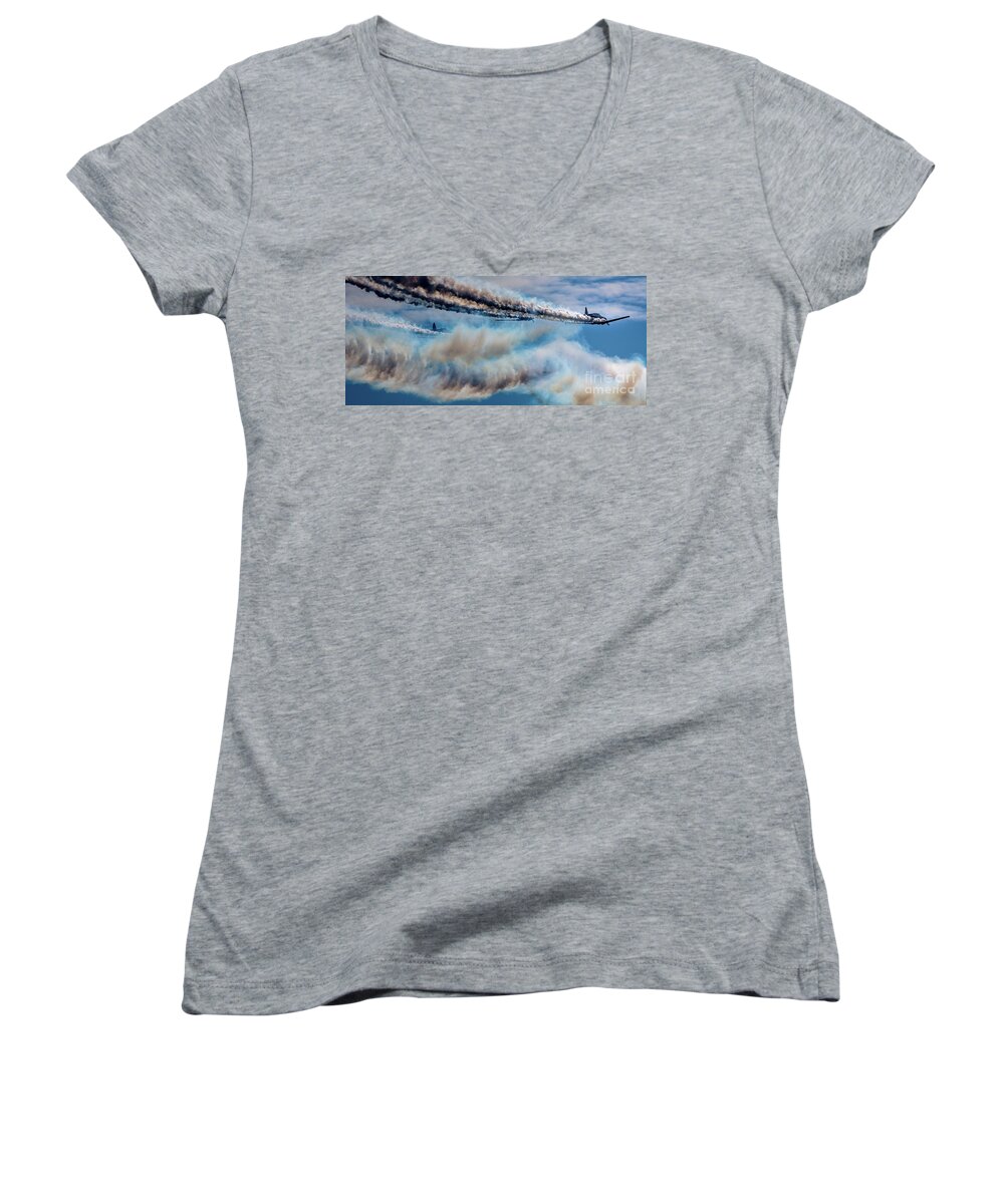 Wings Over North Georgia Women's V-Neck featuring the photograph Ready for Bombing by Doug Sturgess