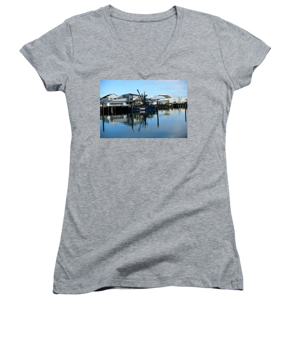 Fishing Boats Women's V-Neck featuring the photograph Ready for Launch by Tom Cochran