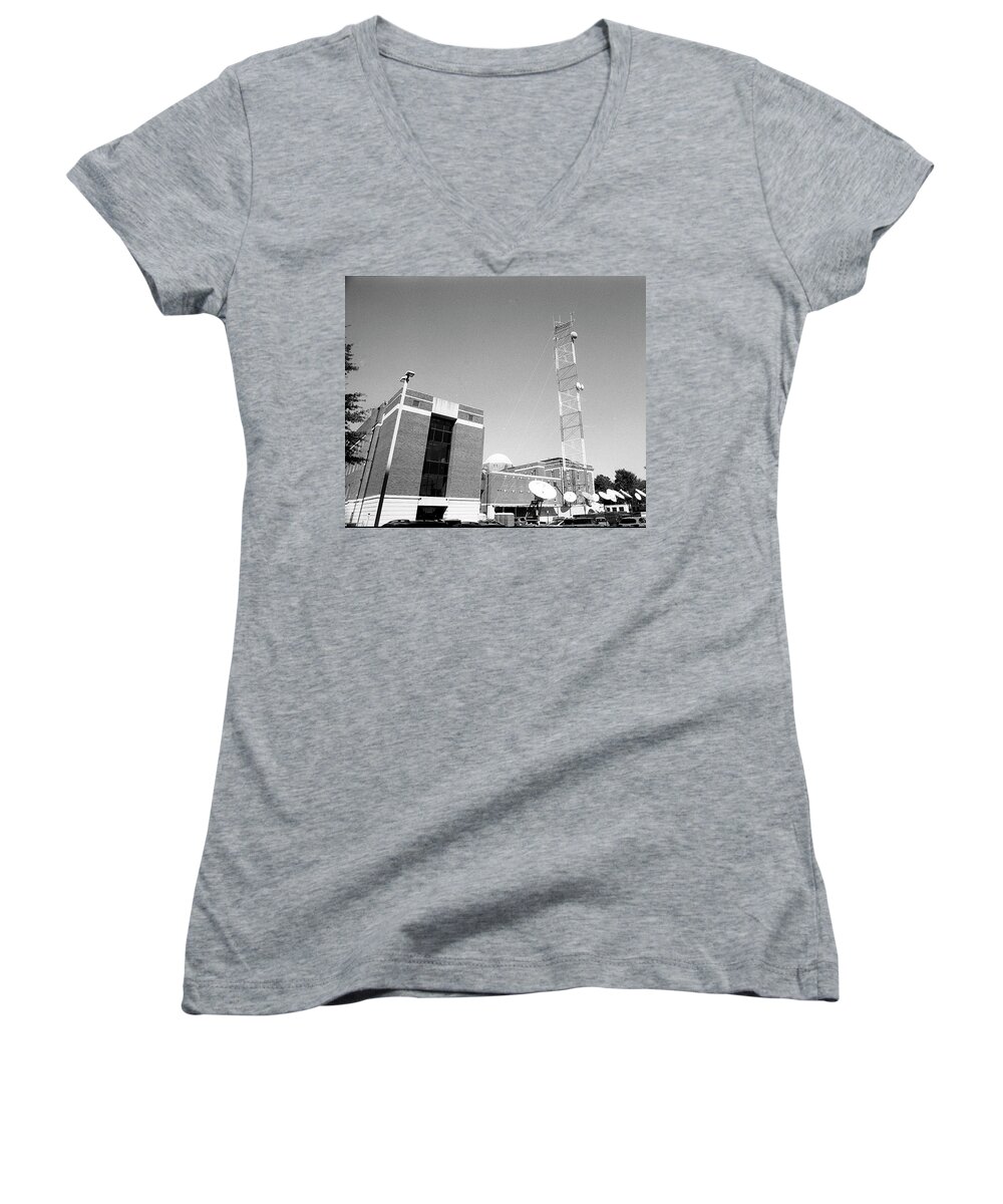 Reese Phifer Hall Women's V-Neck featuring the photograph Reese Phifer Hall, Rear View, 2017 by Jeremy Butler