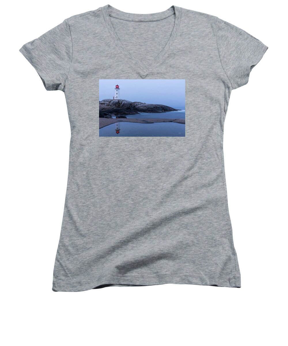 Nova Scotia Women's V-Neck featuring the photograph Reflections of Peggy by Everet Regal