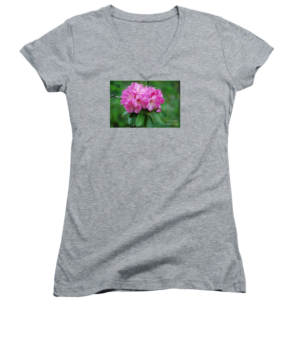 Pink Women's V-Neck featuring the photograph Rhododendron 20130517_69 by Tina Hopkins
