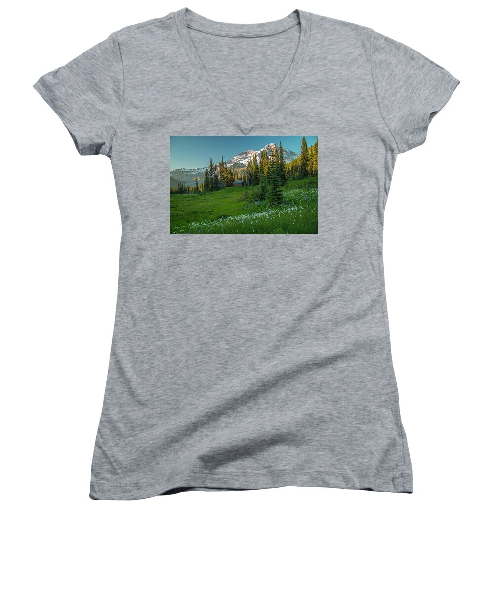 Landscape Women's V-Neck featuring the photograph Room with a View 2 by Doug Scrima