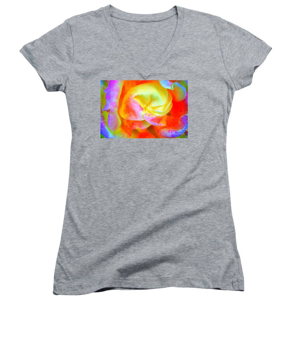 Rose Women's V-Neck featuring the photograph Roses 3 by Diane montana Jansson