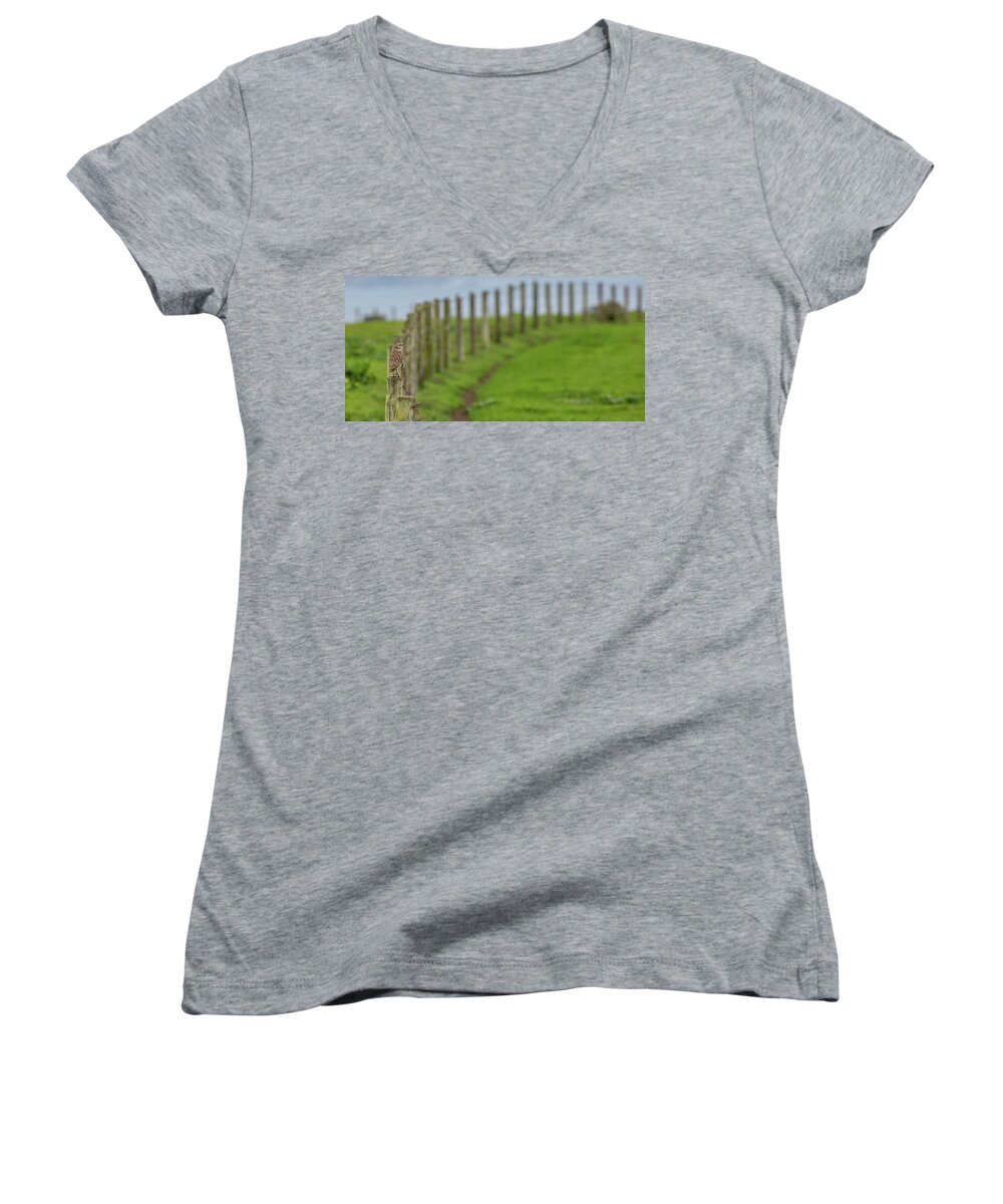 Owl Women's V-Neck featuring the photograph Row View by Kevin Dietrich