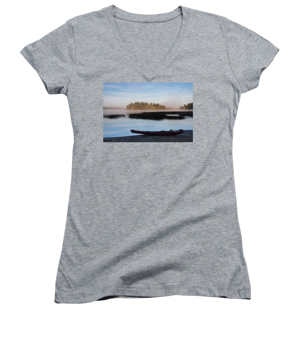Landscape Women's V-Neck featuring the photograph Sabao Morning by Brent L Ander