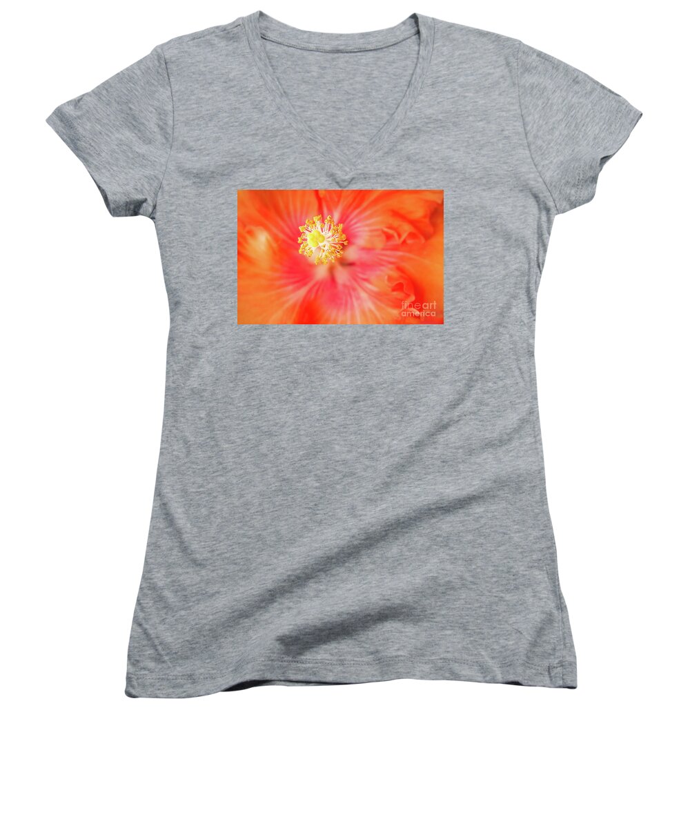 Hibiscus Women's V-Neck featuring the photograph Sacred Song by Sharon Mau