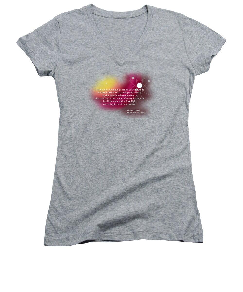 Wright Women's V-Neck featuring the digital art Searching for a Circuit Breaker by Paulette B Wright