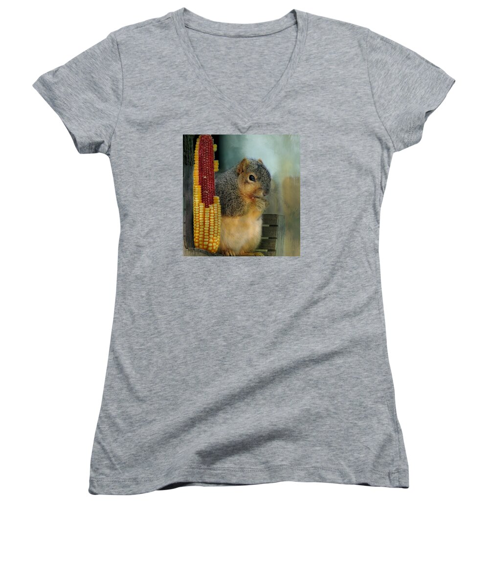 Theresa Campbell Women's V-Neck featuring the photograph Sibyl's It's A Wonderful Life by Theresa Campbell