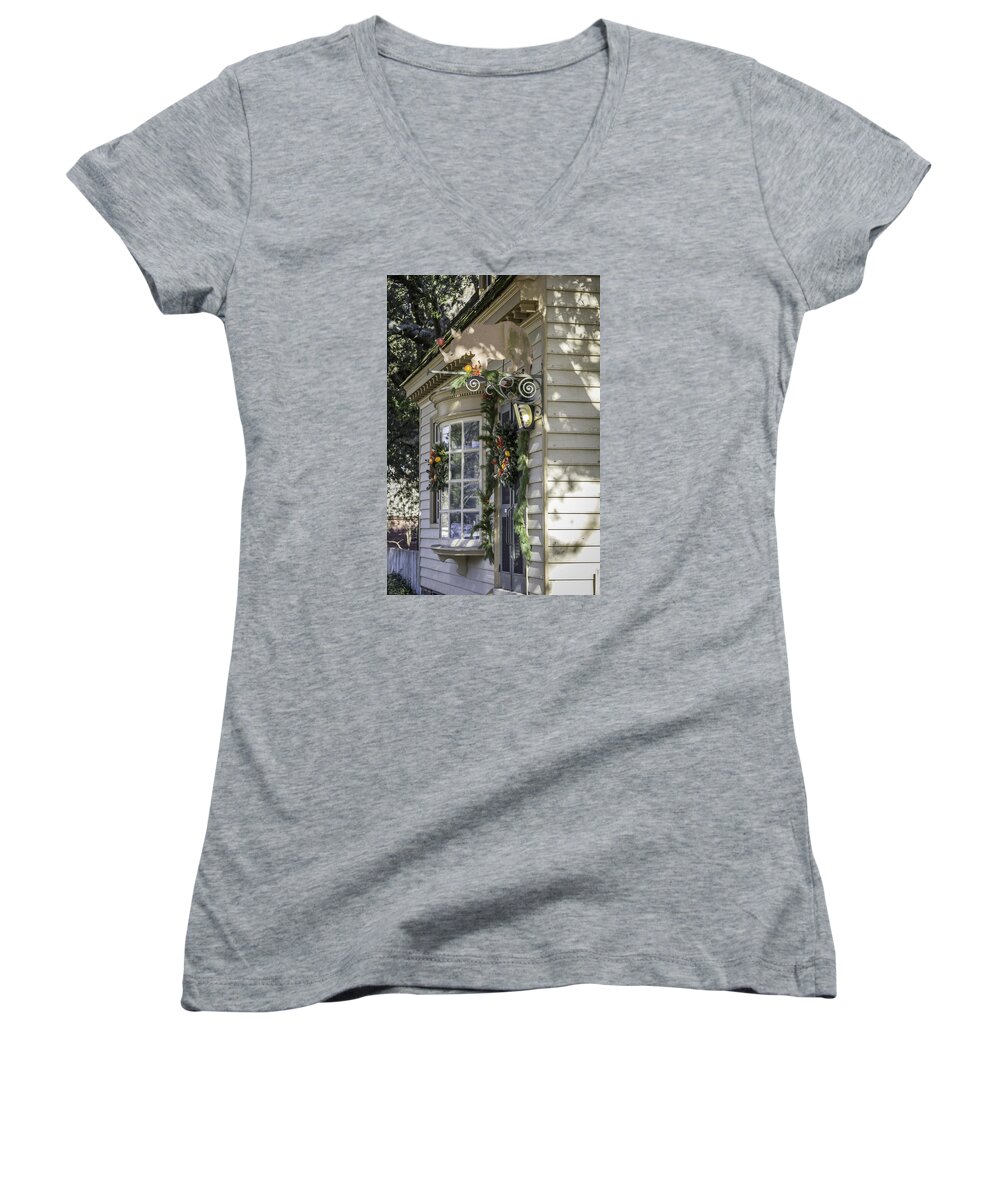 2014 Women's V-Neck featuring the photograph Sign of the Rhinoceros by Teresa Mucha