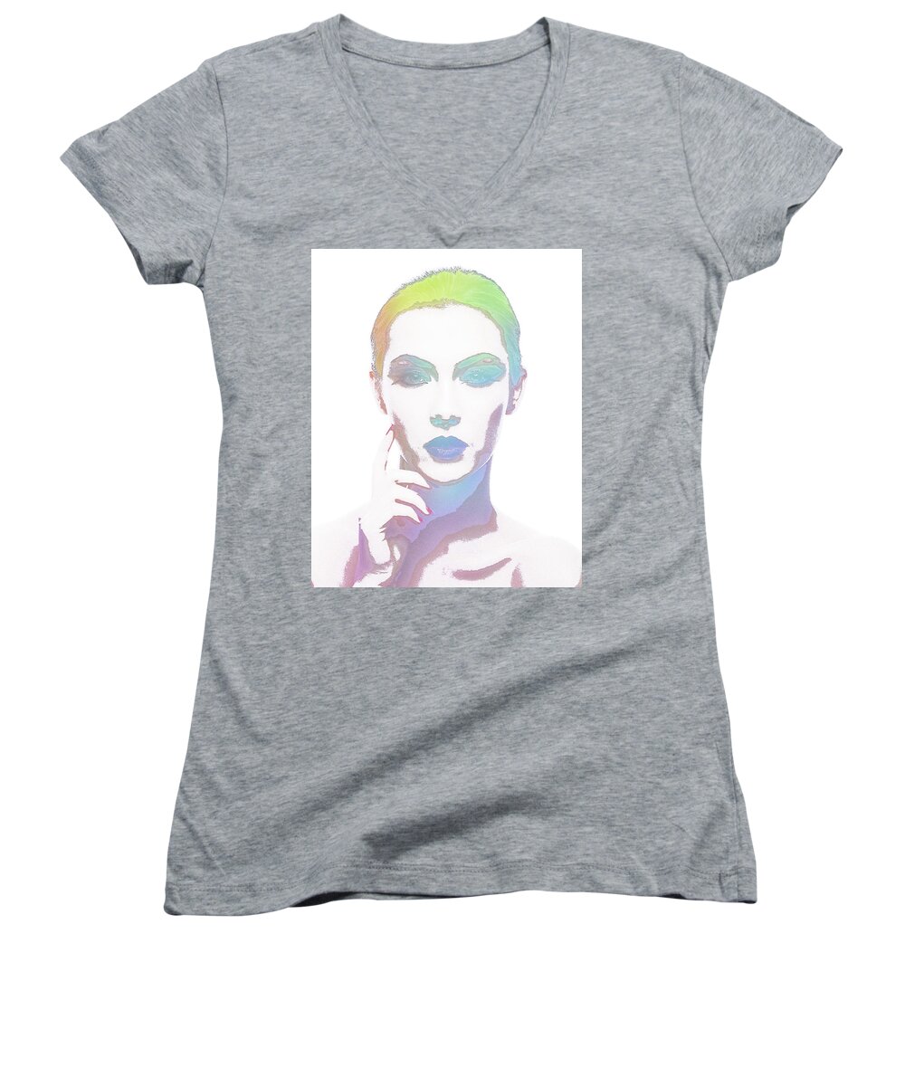 Portrait Women's V-Neck featuring the photograph Simply Irresistable by Anthony Murphy
