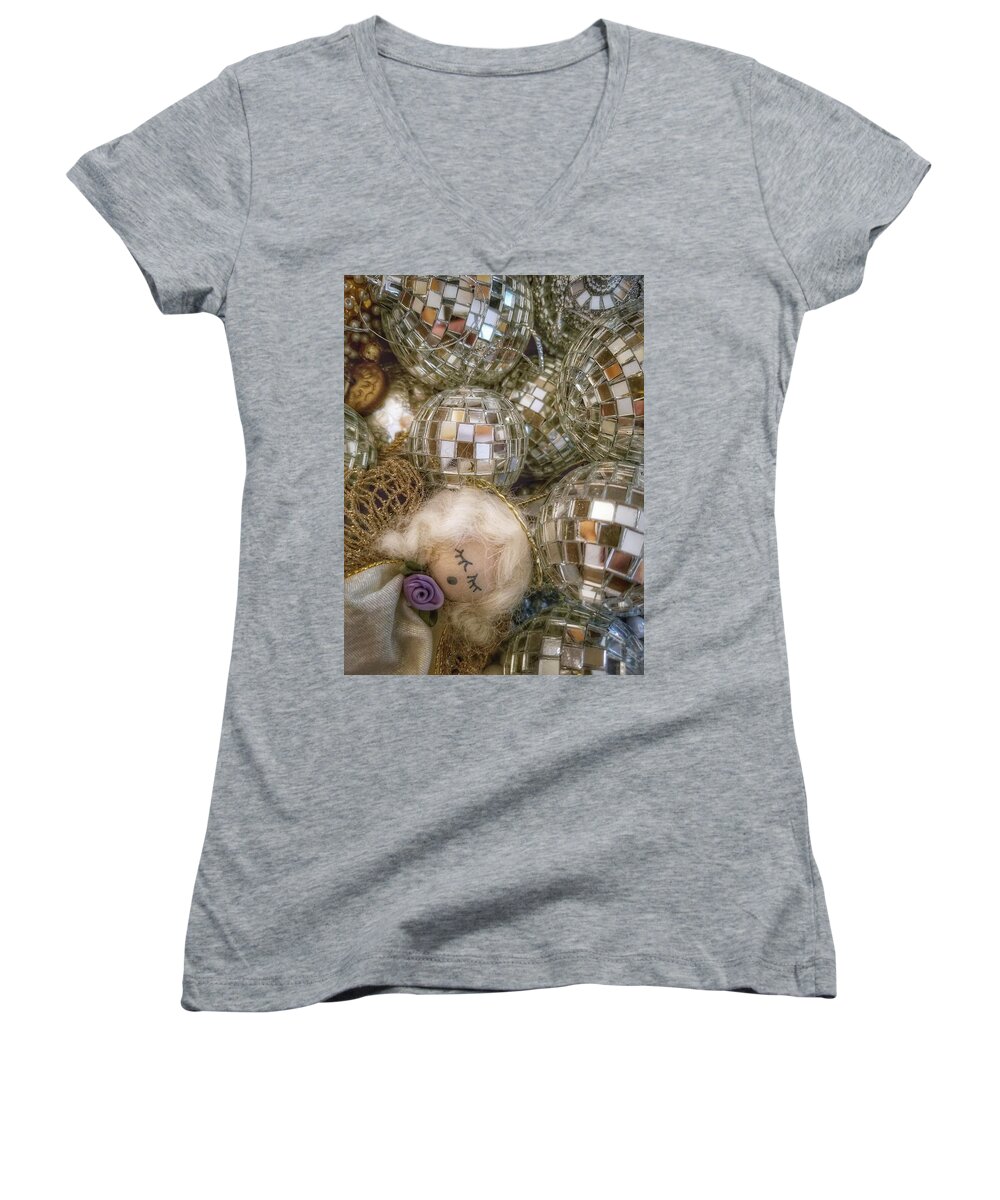 Angel Women's V-Neck featuring the photograph Sleeping Angel by Mary Capriole