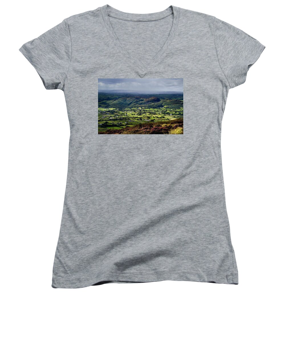Beauty In Nature Women's V-Neck featuring the photograph Slieve Gullion, Co. Armagh, Ireland by The Irish Image Collection 