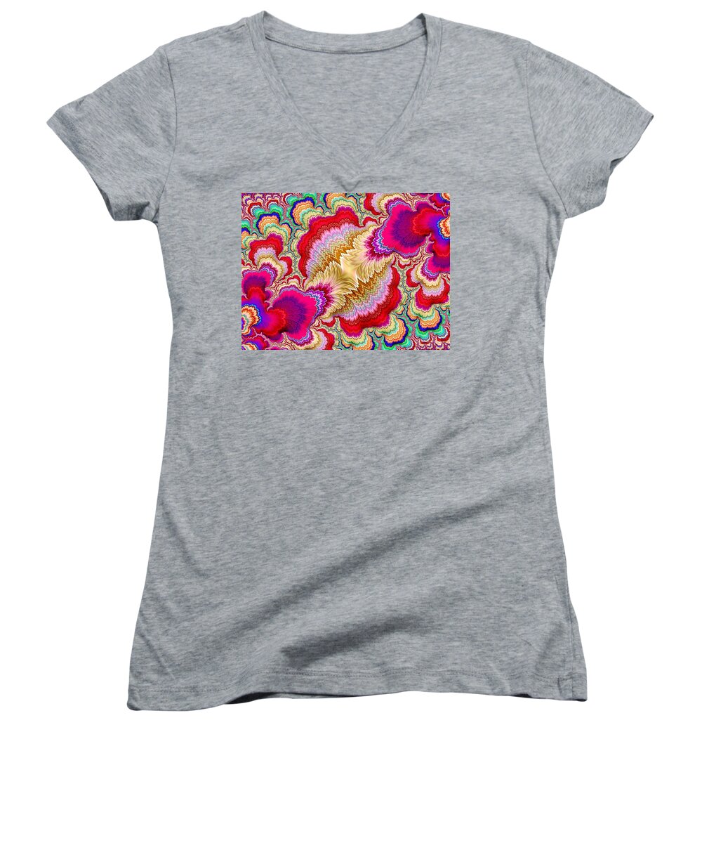 Bright Women's V-Neck featuring the photograph So Grand Bouquet by Diane Lindon Coy