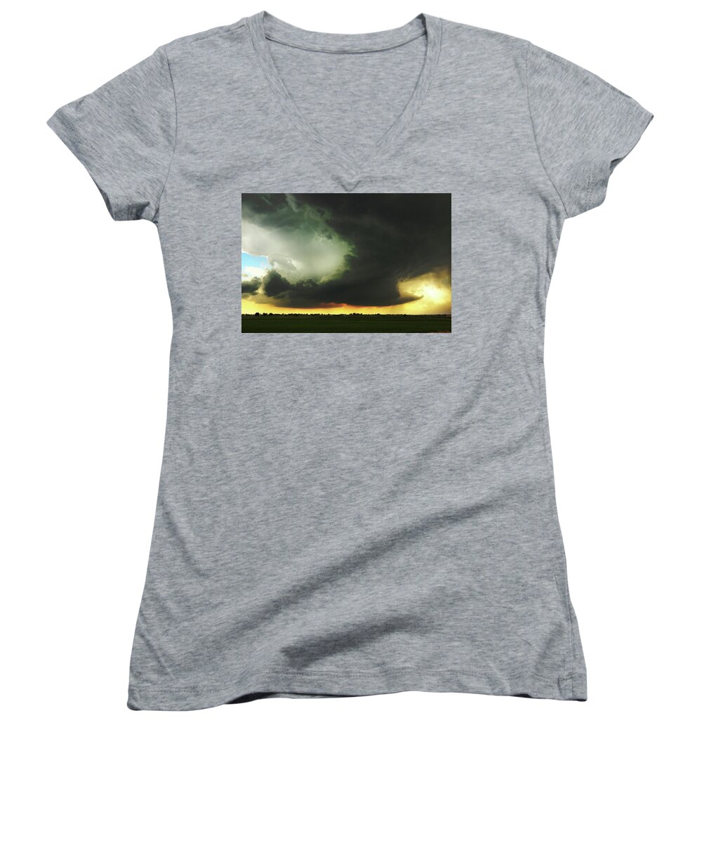 Something Women's V-Neck featuring the photograph Something Wicked This Way Comes by Brian Gustafson