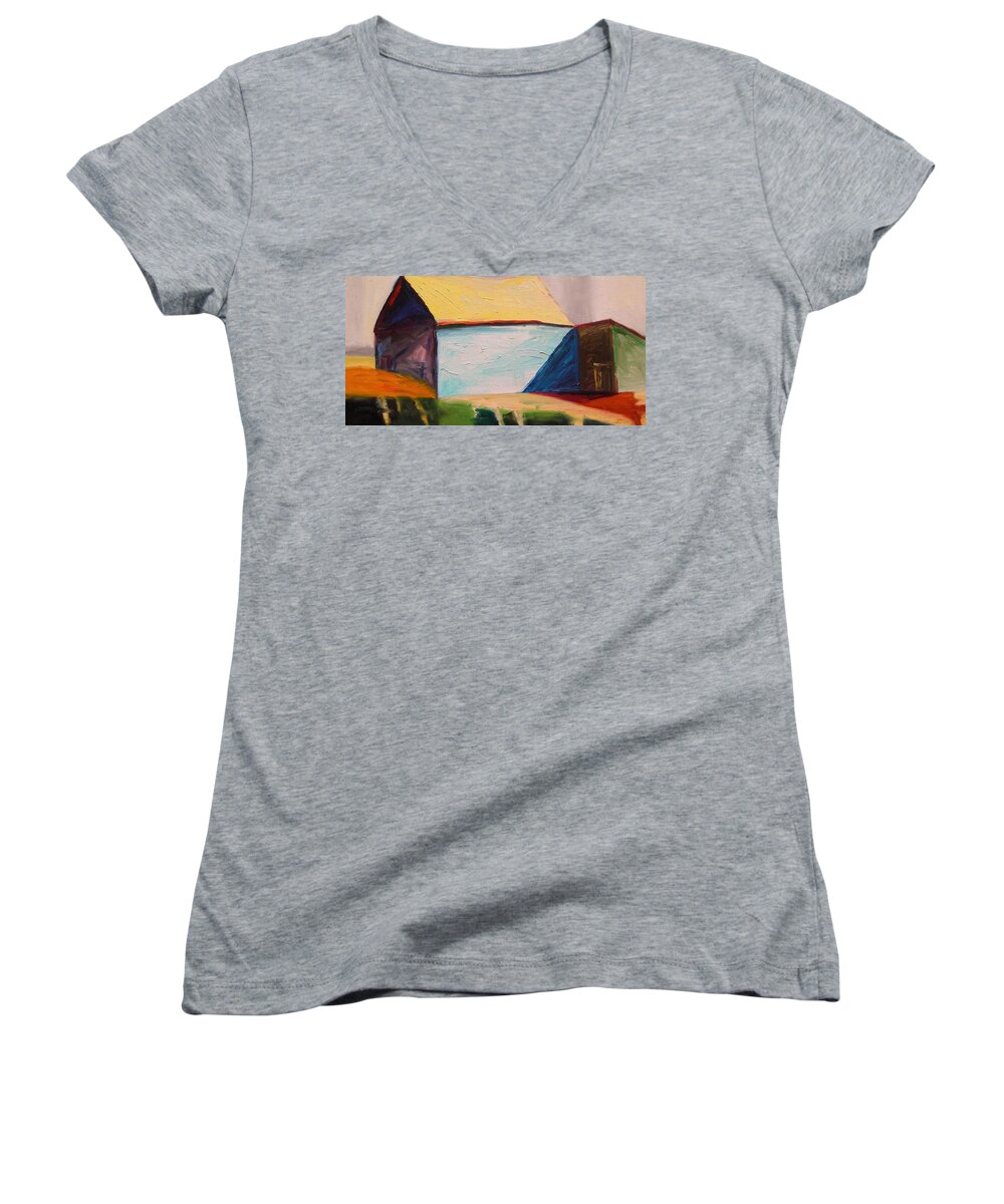 Barn Women's V-Neck featuring the painting Southern Barn by John Williams