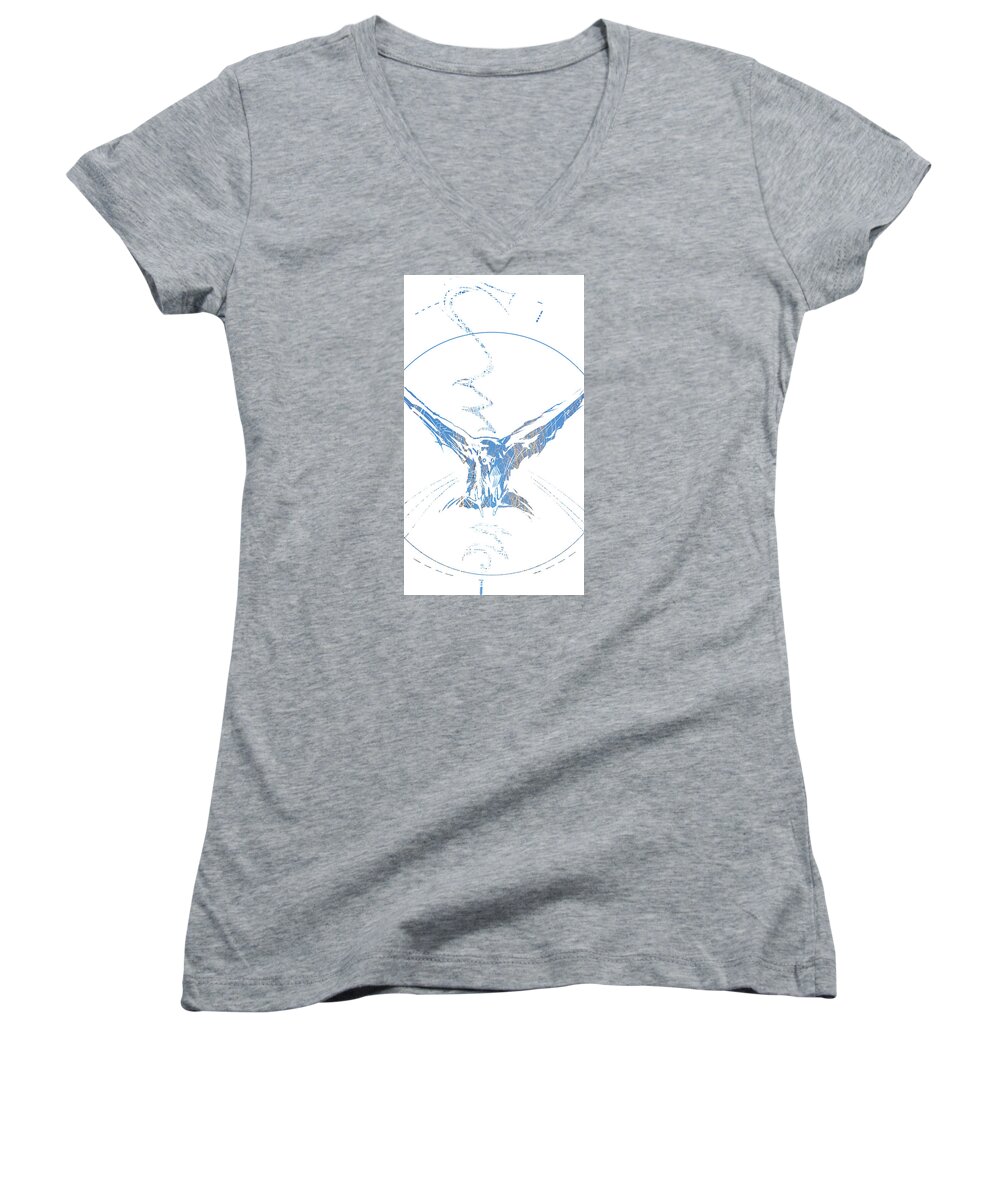  Women's V-Neck featuring the painting Spirit Animal . Crow by John Gholson