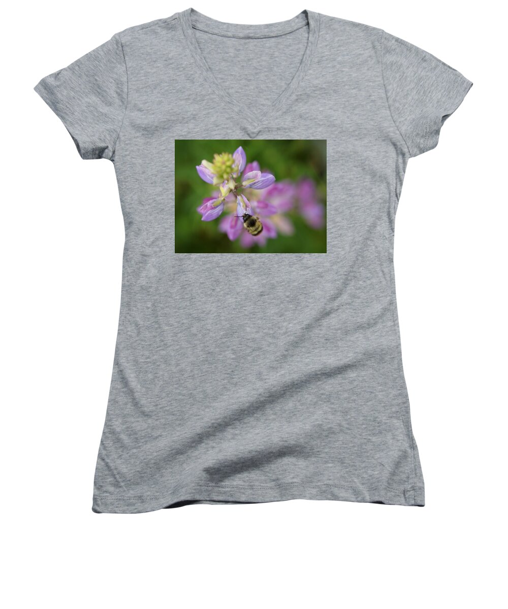 Streambank Lupine Women's V-Neck featuring the photograph Spring Colors by I'ina Van Lawick