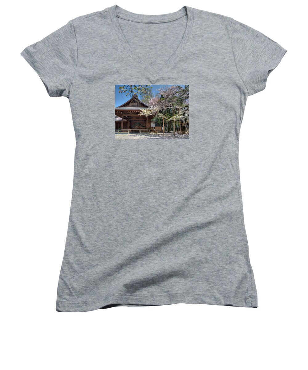 Japan Women's V-Neck featuring the photograph Spring in Edo by Alan Toepfer