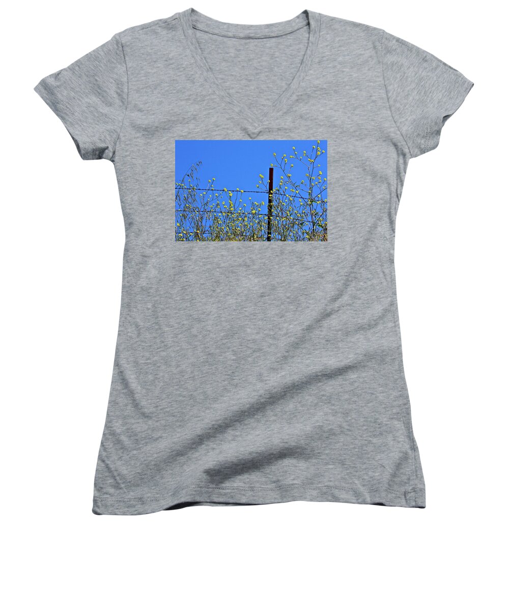 Flowers Women's V-Neck featuring the photograph Spring in the Country by Diana Hatcher
