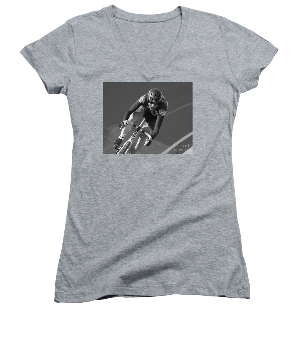 San Diego Women's V-Neck featuring the photograph Sprint by Dusty Wynne