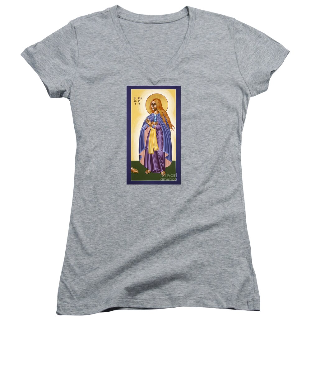 St Mary Magdalen Equal To The Apostles Women's V-Neck featuring the painting St Mary Magdalen Equal to the Apostles 116 by William Hart McNichols