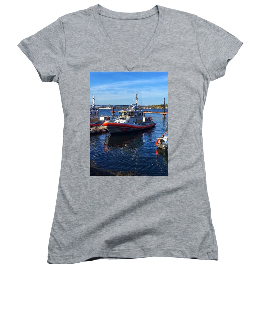 Coast Guard Women's V-Neck featuring the photograph Sta. Nl by Joseph Caban