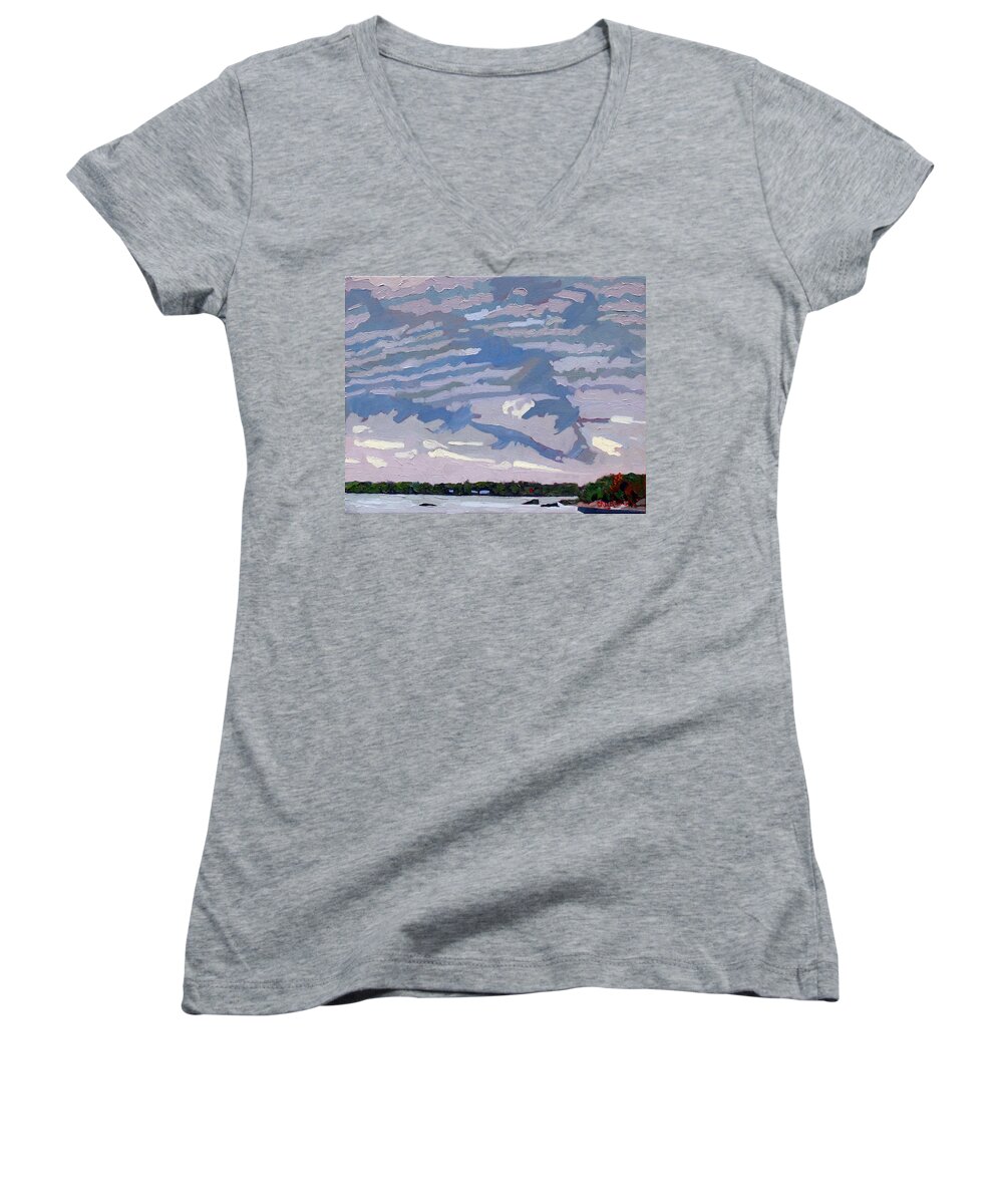 Singleton Women's V-Neck featuring the painting Stable Layer by Phil Chadwick