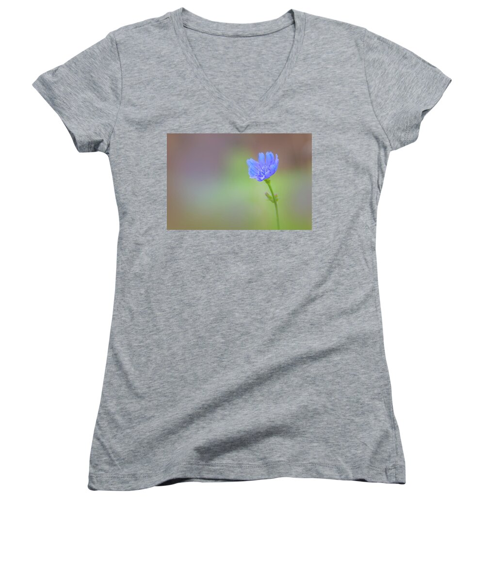 Flower Women's V-Neck featuring the photograph Standing In The Breeze by Elvira Pinkhas