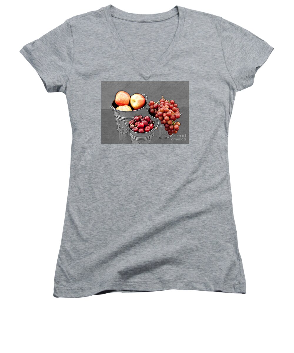 Still Life Women's V-Neck featuring the photograph Standing Out as Fruit by Sherry Hallemeier