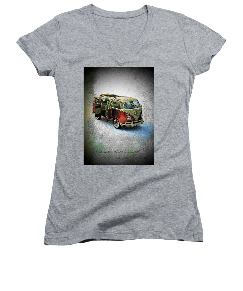 Automobiles Women's V-Neck featuring the photograph Station Wagon by John Schneider