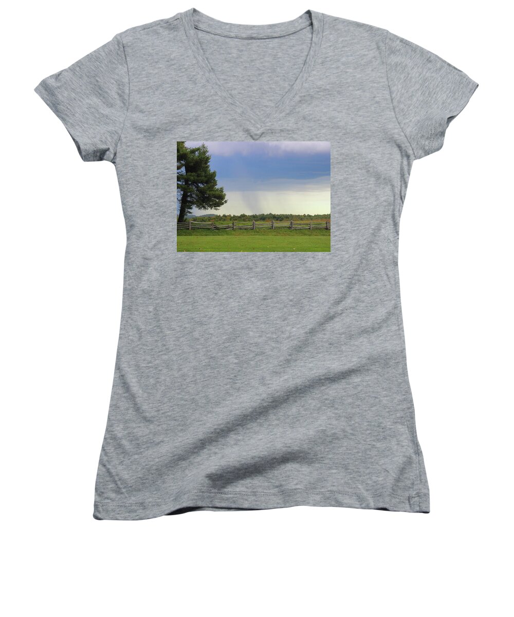 Nature Women's V-Neck featuring the photograph Storm at 258.6 by Cathy Lindsey