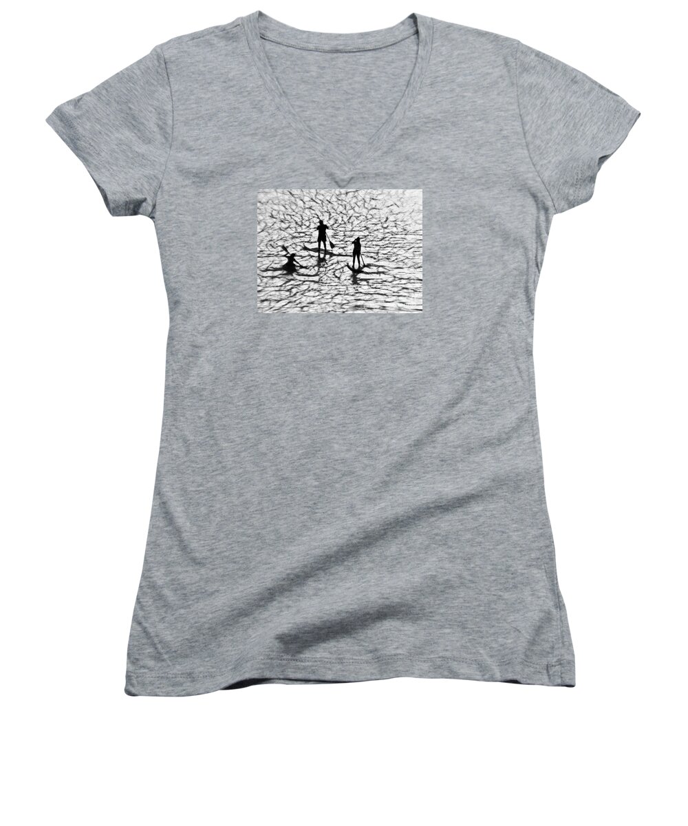 Abstract-surreal-surrealism Women's V-Neck featuring the photograph Strange Journey by Scott Cameron