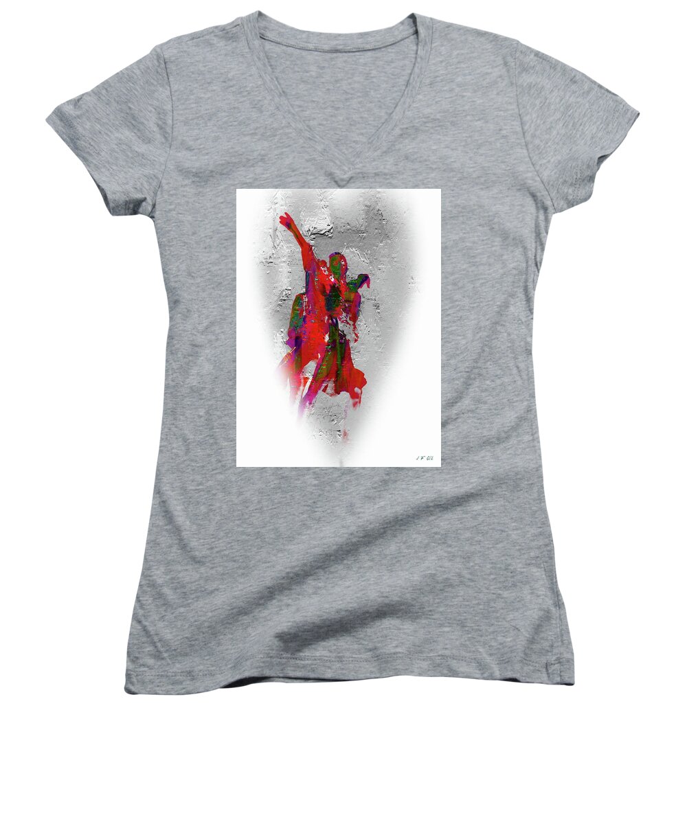 Street Dance Women's V-Neck featuring the photograph Street Dance 8 by Jean Francois Gil
