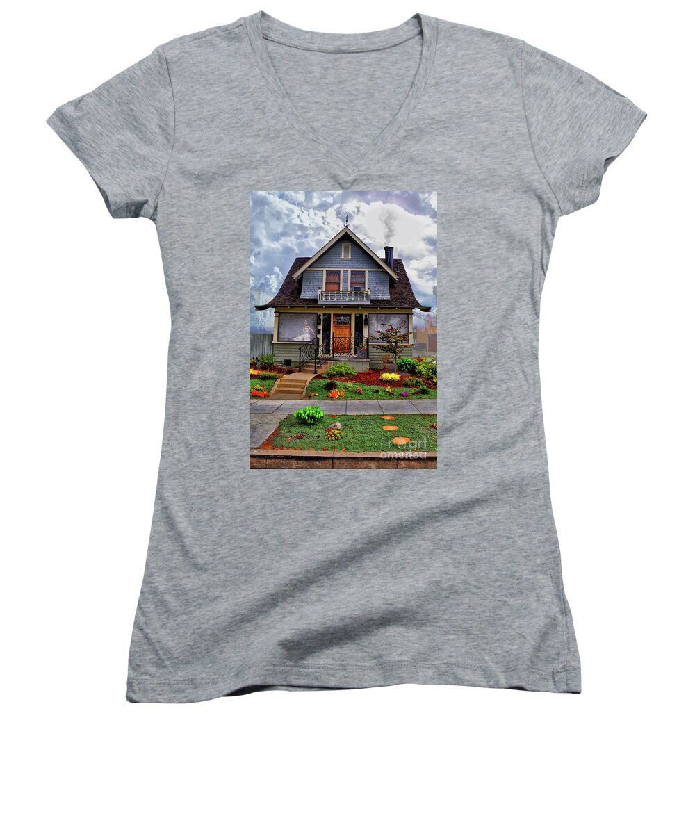Winberry Women's V-Neck featuring the digital art And Everything Nice by Bob Winberry