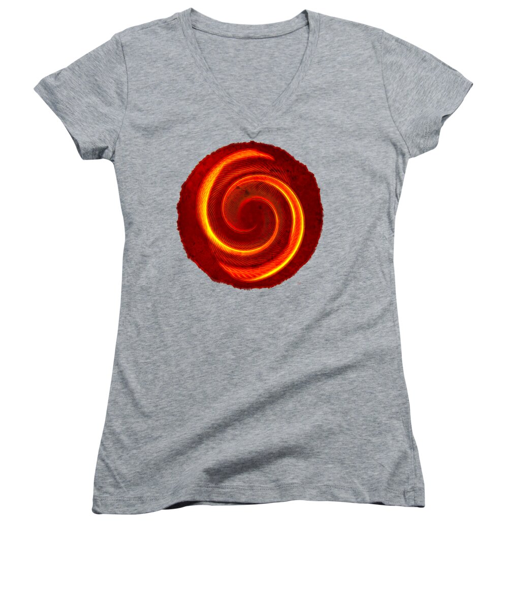 Abstract Women's V-Neck featuring the photograph Symbiosis Round by John M Bailey