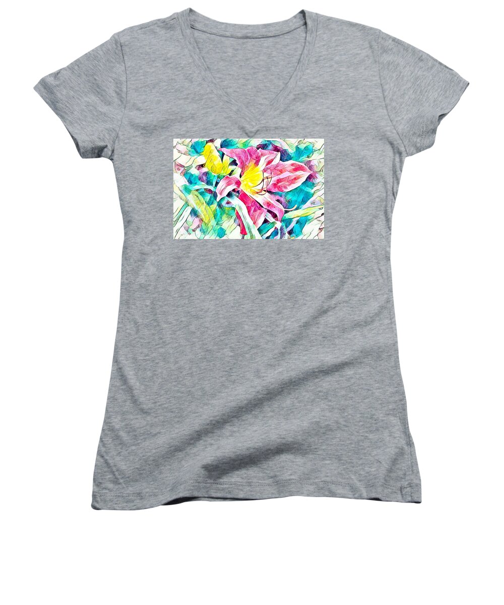 Flower Women's V-Neck featuring the photograph Take Another Look by Ches Black