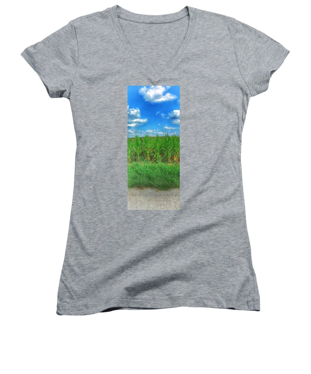  Rural Women's V-Neck featuring the photograph Tall Corn by Jame Hayes
