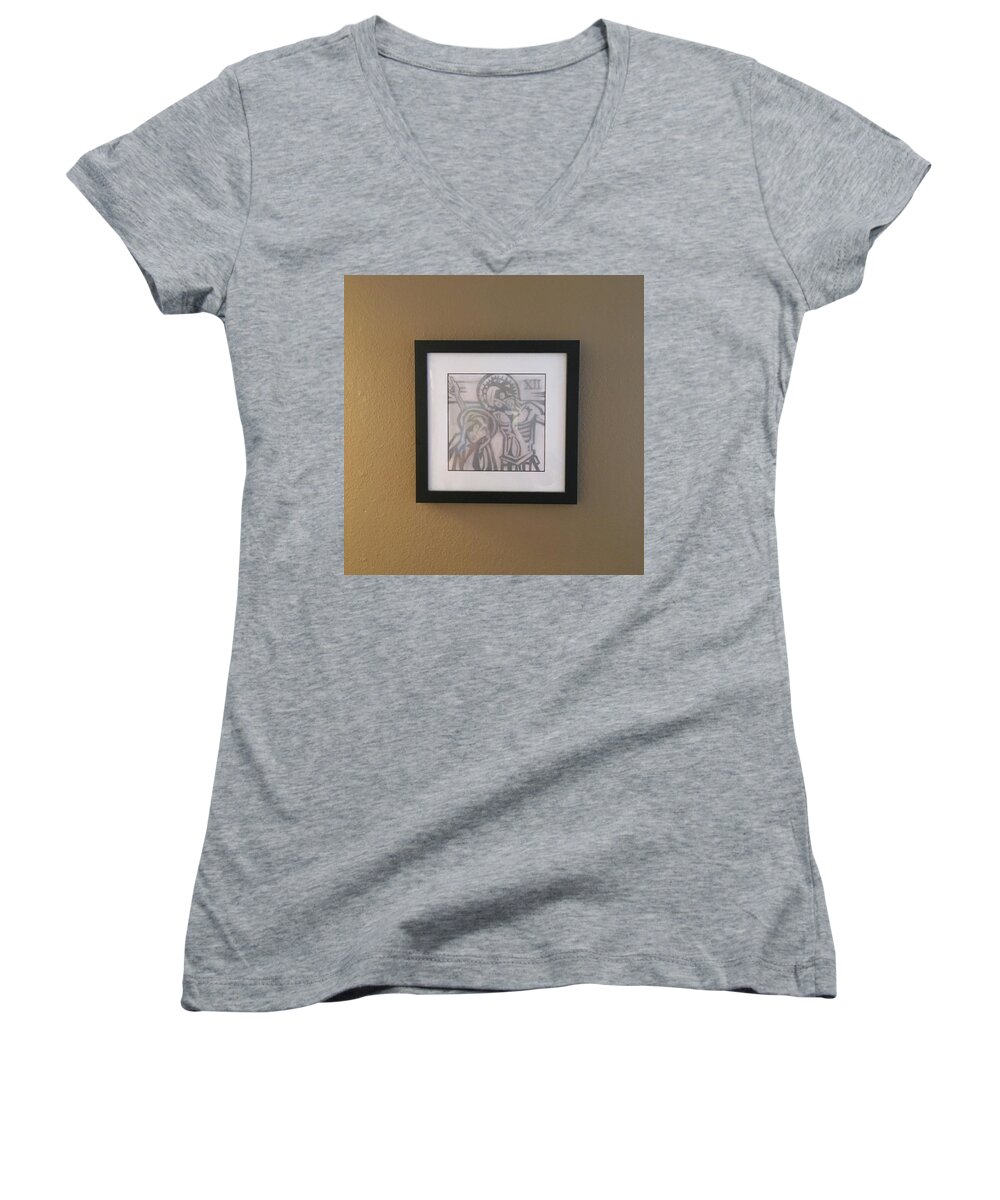 The Holy Bible Women's V-Neck featuring the photograph That Dark Hour by Daniel Hebard