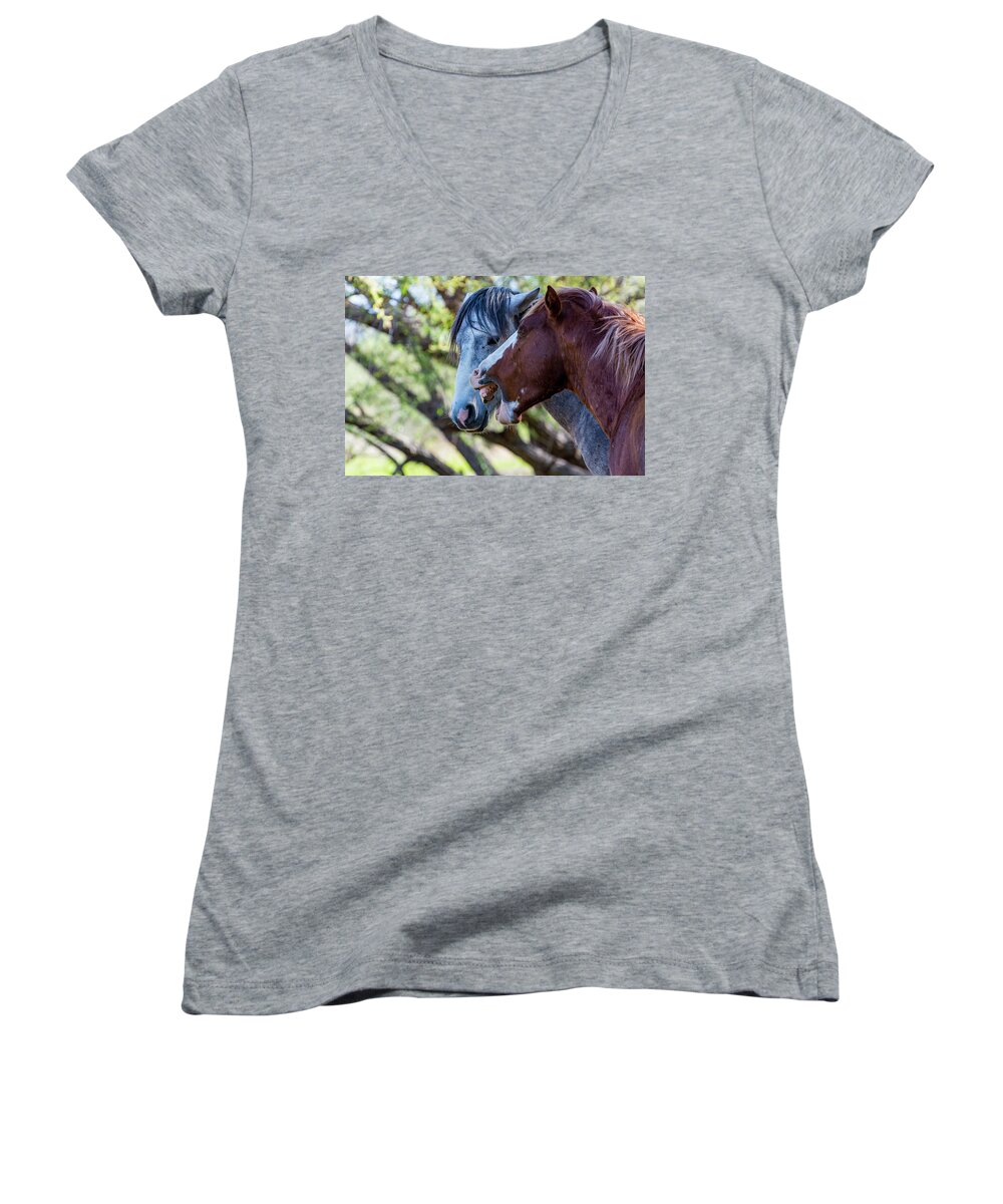 Horse Women's V-Neck featuring the photograph That's What She Said by Douglas Killourie