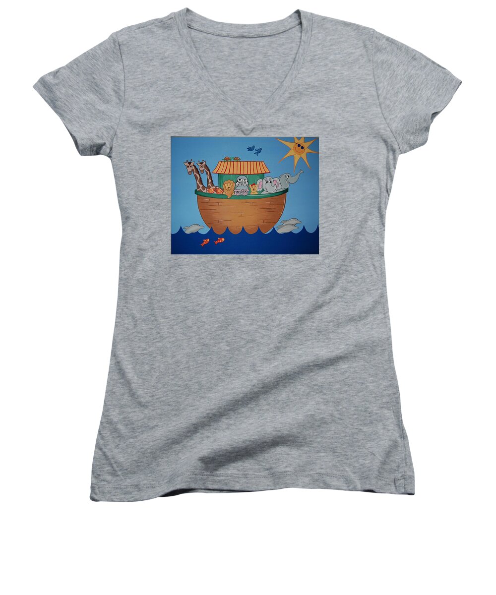 Ark Women's V-Neck featuring the painting The Ark by Valerie Carpenter