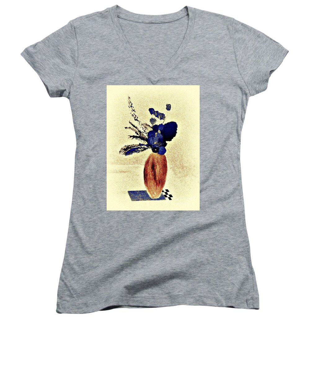Flowers Women's V-Neck featuring the painting The Arrangement by Bill OConnor