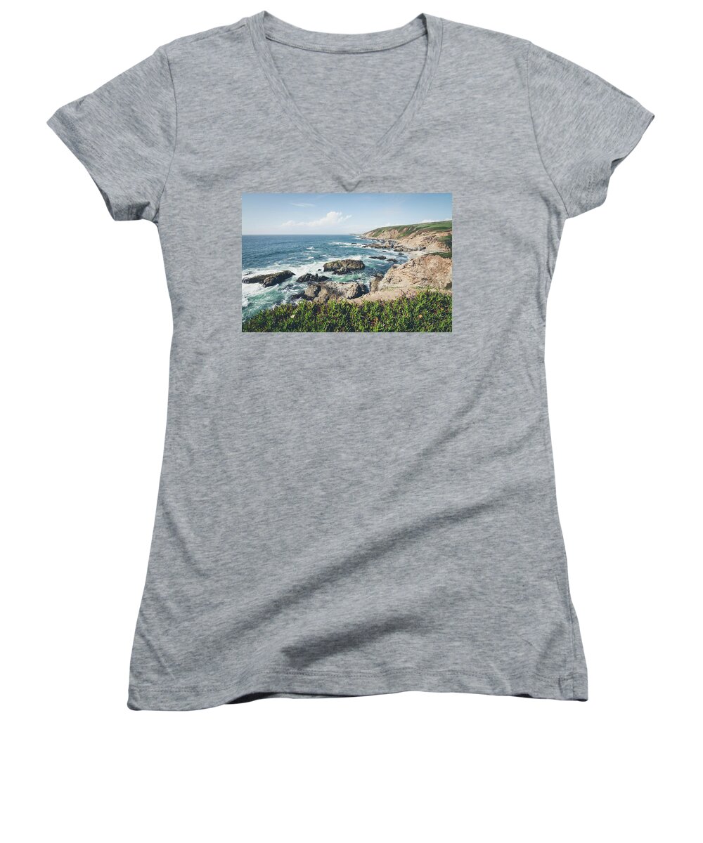 Landscape Women's V-Neck featuring the photograph The Beautiful Bodega Bay by Margaret Pitcher