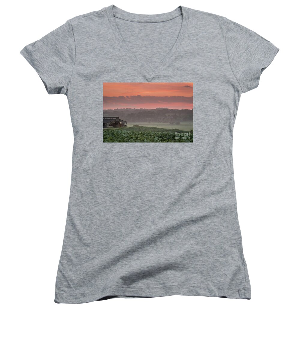 English Women's V-Neck featuring the photograph The English Landscape 2 by Perry Rodriguez