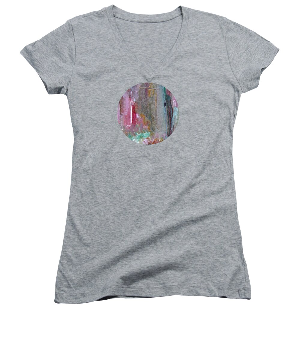 Abstract Women's V-Neck featuring the painting The Entrance by Mary Wolf