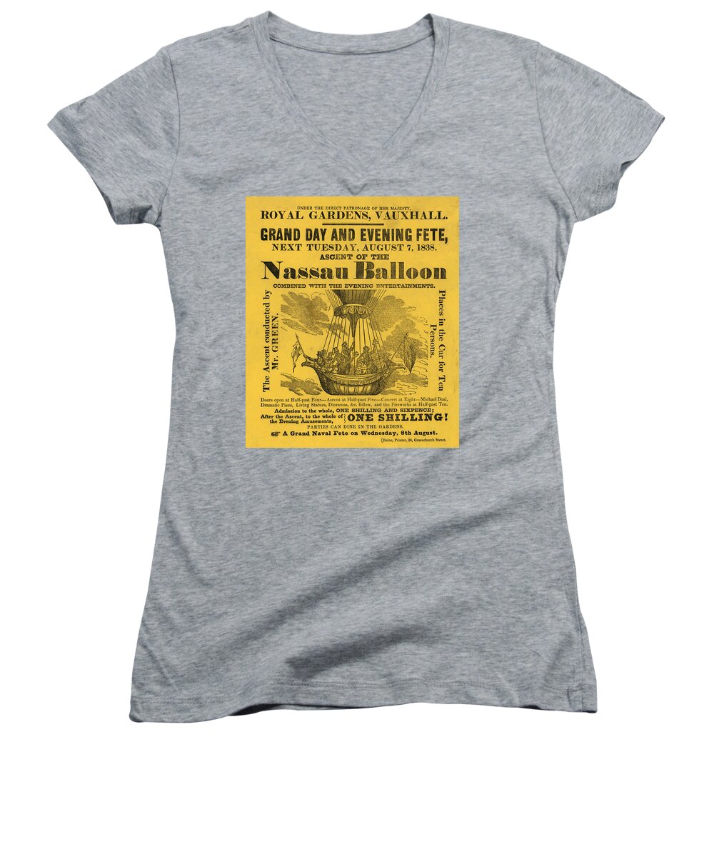  Women's V-Neck featuring the drawing The Evening Fete by Vintage Pix