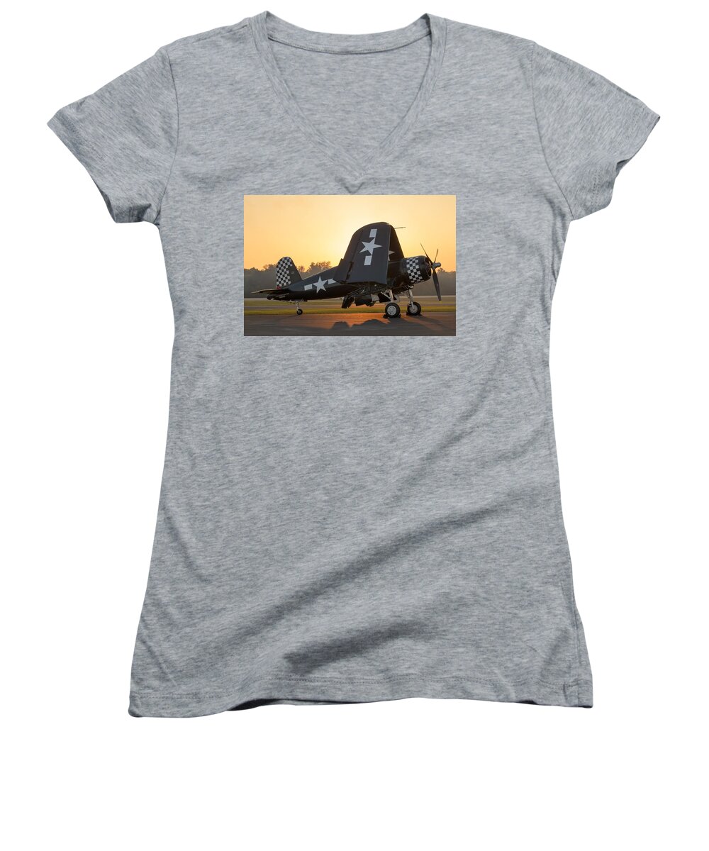 2014 Women's V-Neck featuring the photograph The Gold Standard by Chris Buff