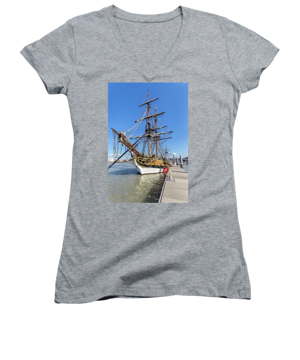 Tall Women's V-Neck featuring the photograph The Lady Washington by Rob Green