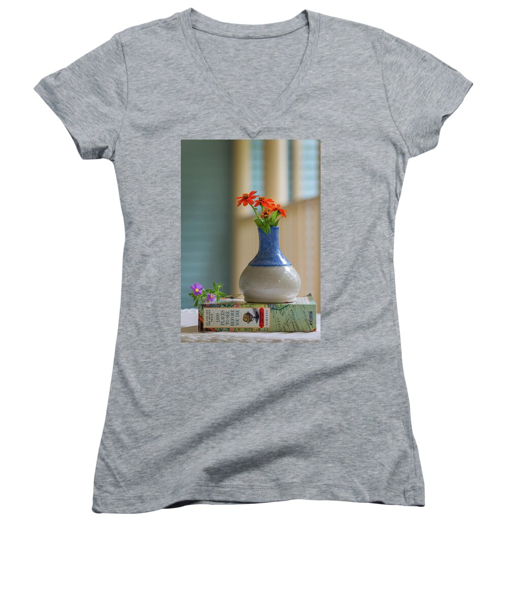 Photograph Women's V-Neck featuring the photograph The Little Vase by Cindy Lark Hartman