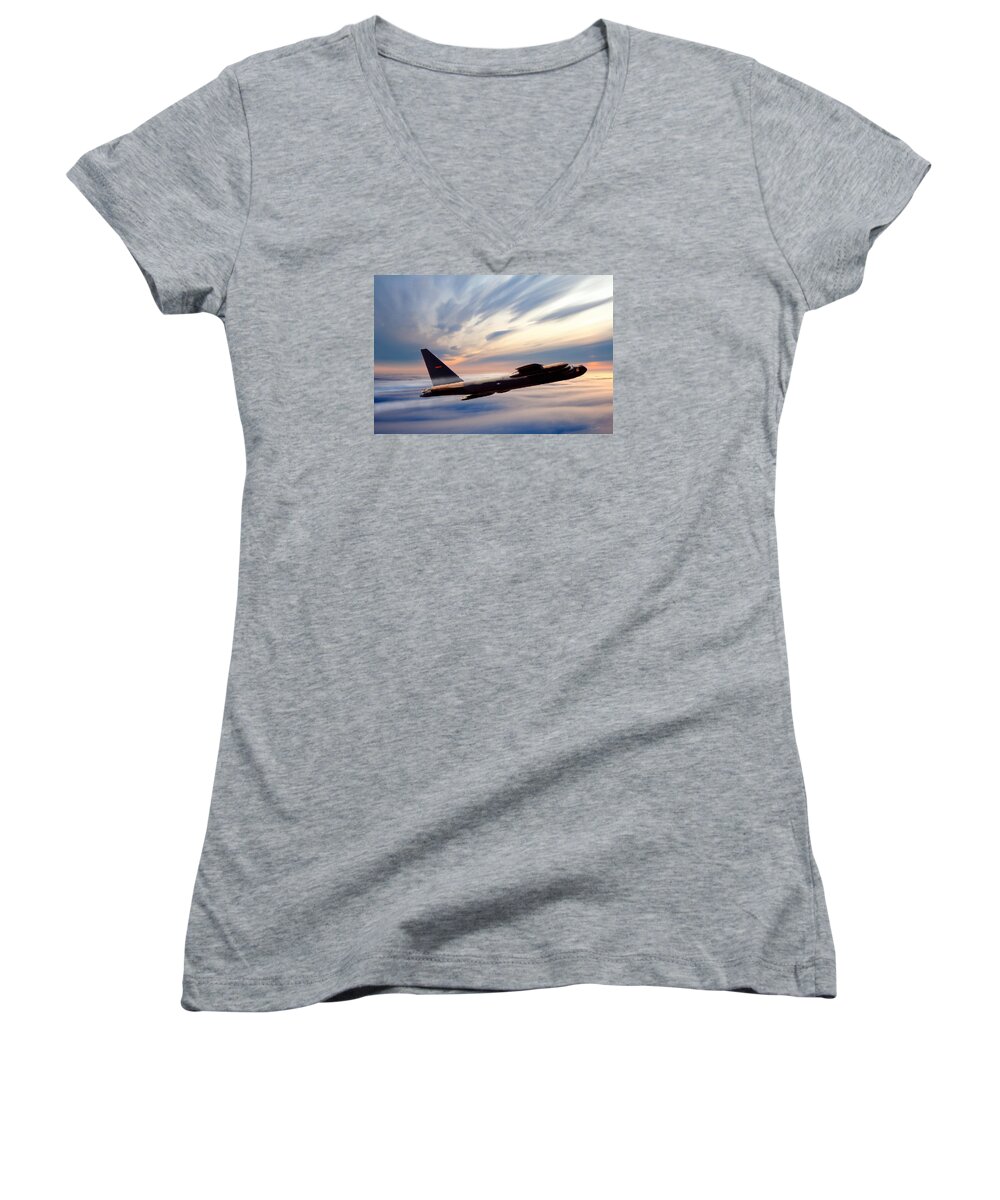 Aviation Women's V-Neck featuring the digital art The Long Goodbye by Peter Chilelli