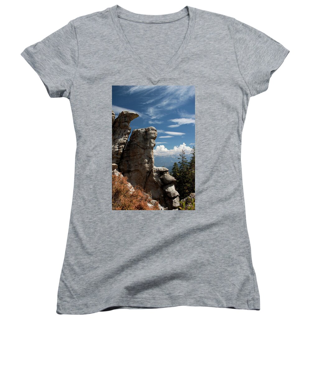 Rock Formation Women's V-Neck featuring the photograph The Rock Formation by Ivete Basso Photography